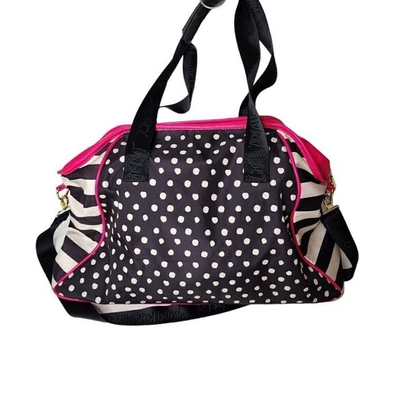 Betsey Johnson striped polka dot weekender duffel bag - Picture 9 of 14